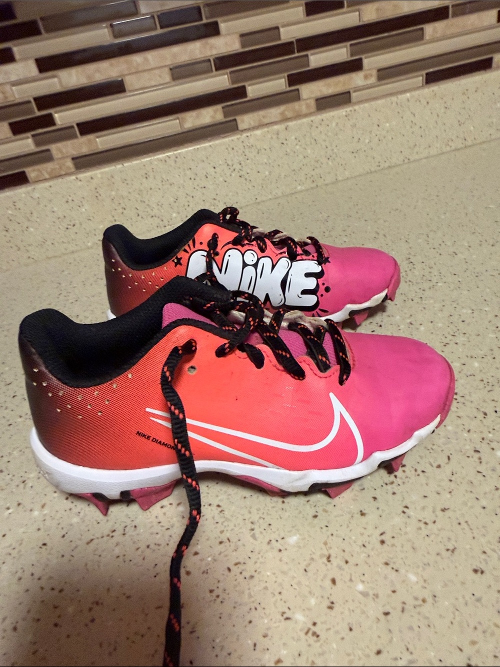 Nike Diamond Kids Pink Softball Cleats